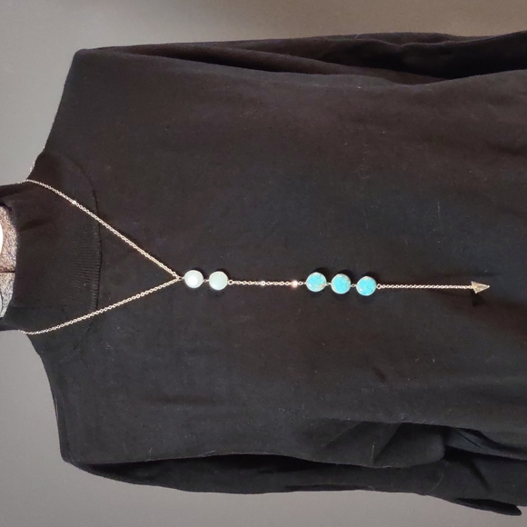 💎 Host Pick🎀Gold colored necklace with turquoise and light green beads - Picture 7 of 8